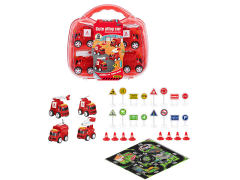 Die Cast Fire Engine Set Friction(4in1)