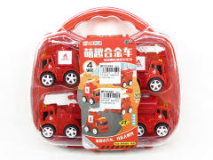 Die Cast Fire Engine Set Friction(4in1)