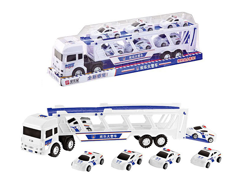 Friction  Truck Tow Police Car toys