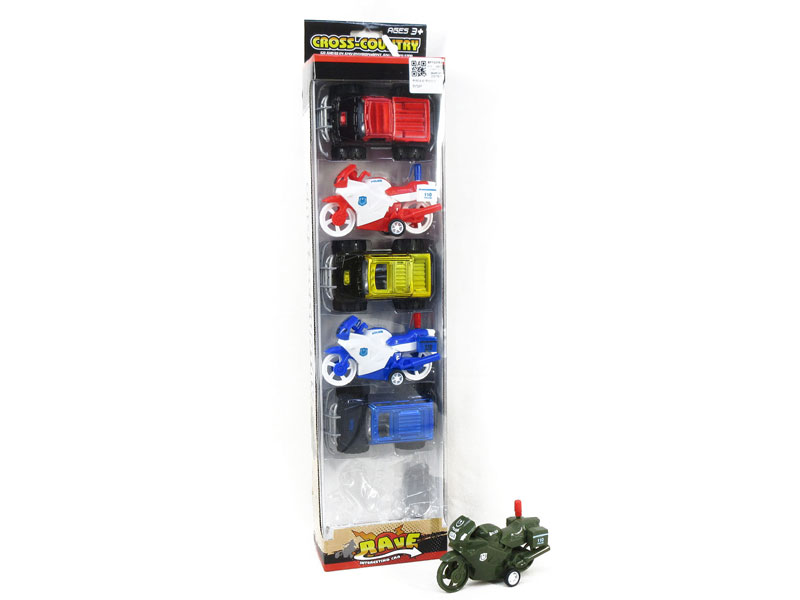 Friction Car & Pull Back Motorcycle(6in1) toys