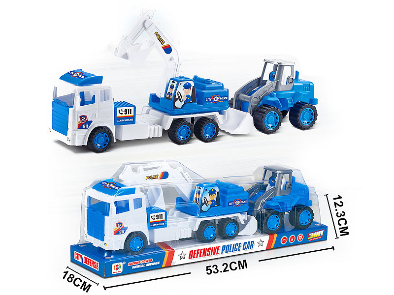 Friction Excavating Machinery & Free Wheel Construction Truck toys