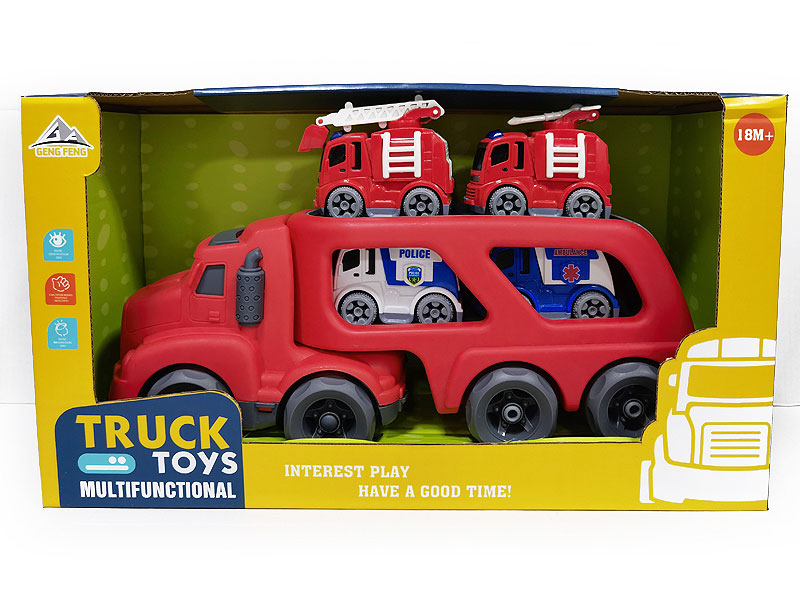 Friction Truck Tow Free Wheel Car W/L_S toys
