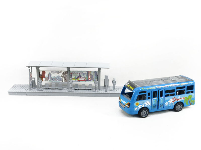 Friction Bus & Diy Bus Stop toys