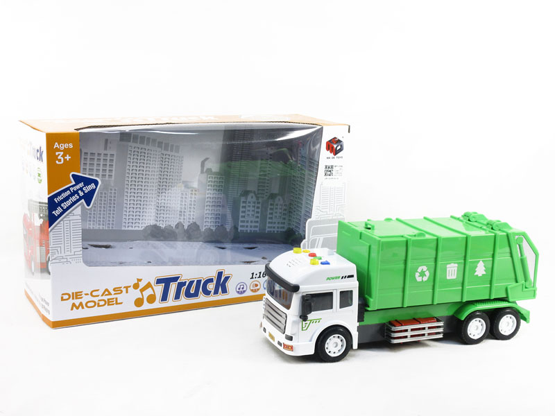 Die Cast Sanitation Truck Friction W/L_S toys