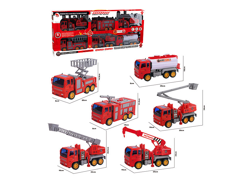 Friction Fire Engine(6in1) toys