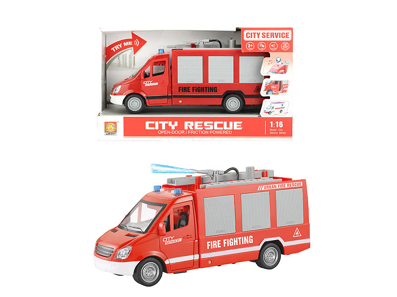 1:16 Friction Fire Engine W/L_S toys