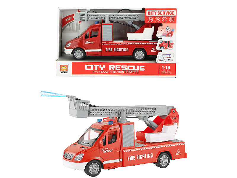 1:16 Friction Fire Engine W/L_S toys