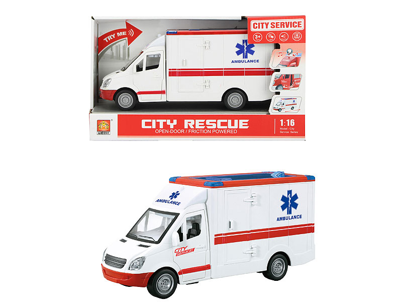 1:16 Friction Ambulance W/L_S toys