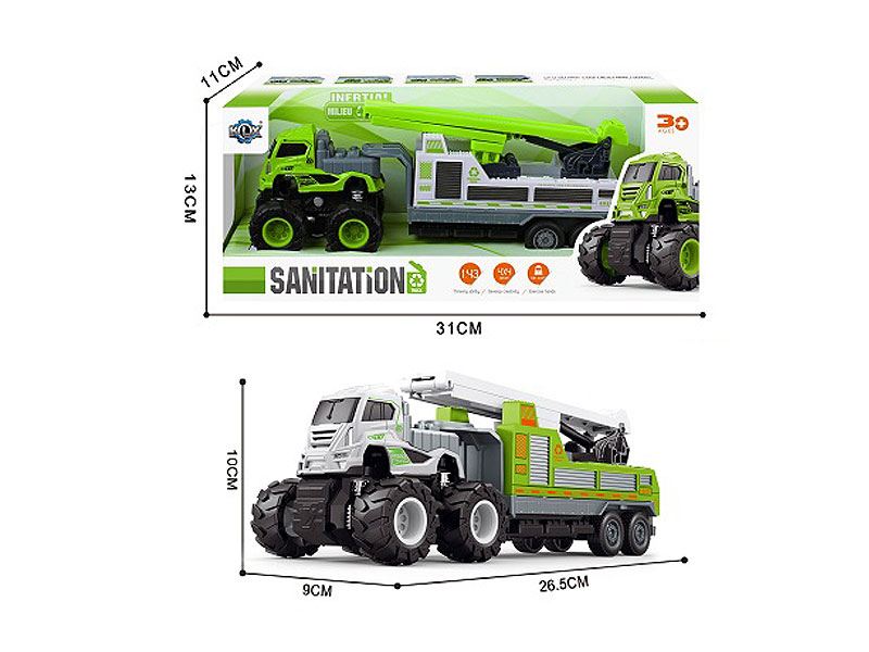 Die Cast Sanitation Truck Friction(2C) toys