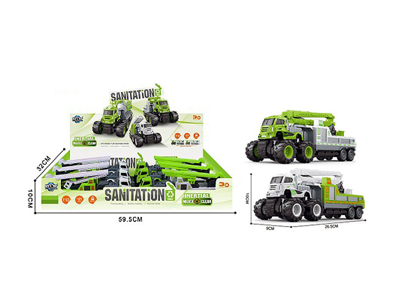 Die Cast Sanitation Truck Friction(6in1) toys