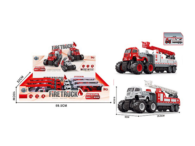 Metal Friction Fire Engine Truck 6 in 1(2C) toys