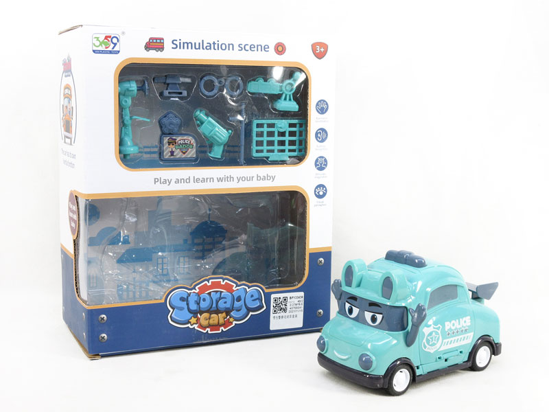 Friction Police Storage Car Set toys