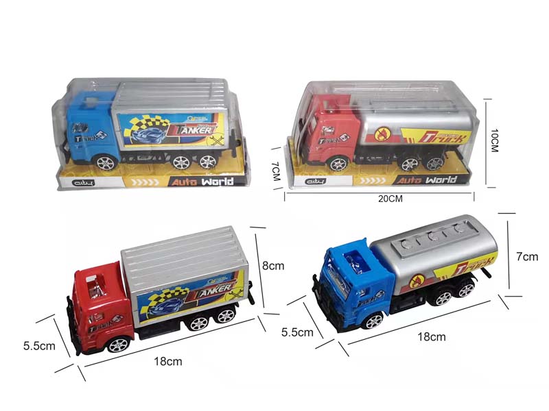 Friction Container Truck & Tank Truck(2S3C) toys