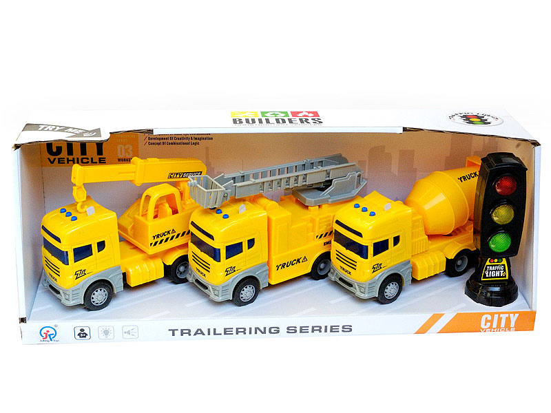 Friction Construction Truck W/L_S & Traffic Lights W/L_S(3in1) toys