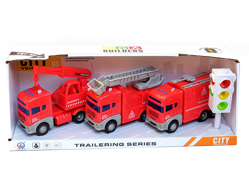 Friction Fire Engine W/L_S & Traffic Lights W/L(3in1) toys