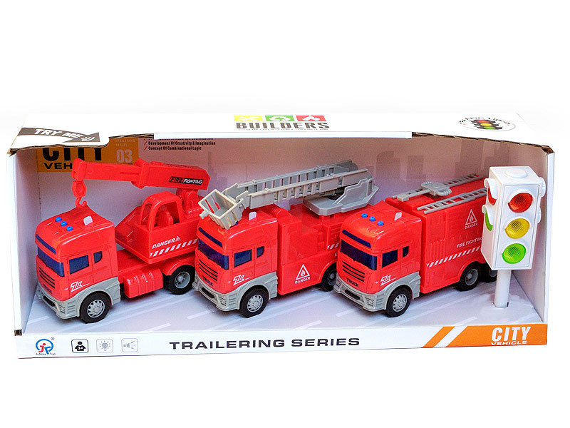 Friction Fire Engine W/L_S & Traffic Lights(3in1) toys