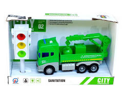 Friction Sanitation Truck W/L_S & Traffic Lights W/L