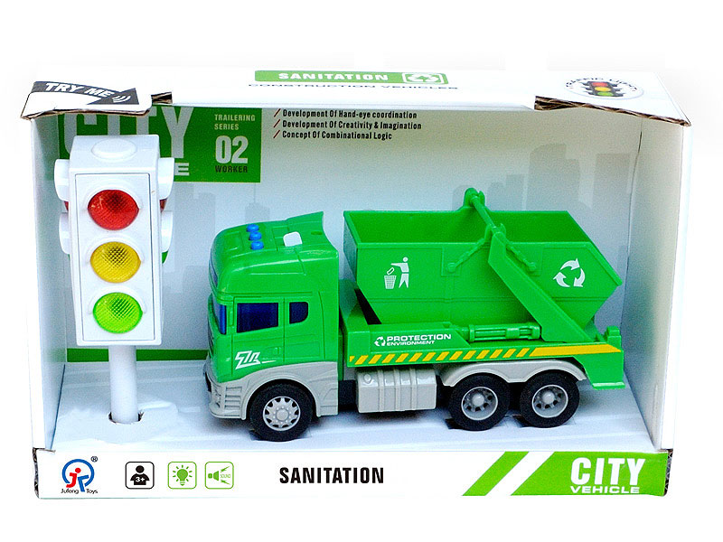 Friction Garbage Truck W/L_S & Traffic Lights toys