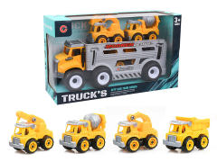 Friction Construction Truck Tow Free Wheel Construction Truck