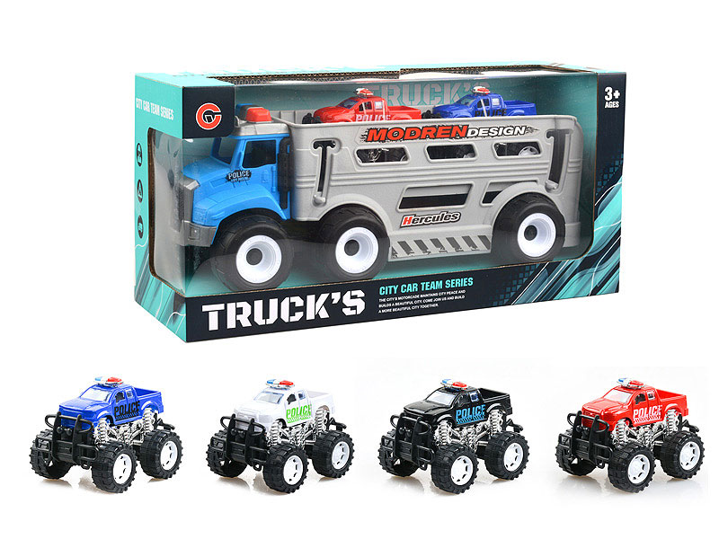 Friction Police Truck Tow Friction Police Car toys