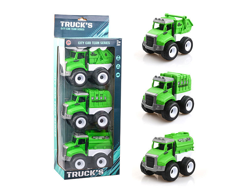 Friction Sanitation Truck(3in1) toys