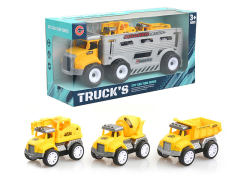 Friction Construction Truck Tow Pull Back Construction Truck