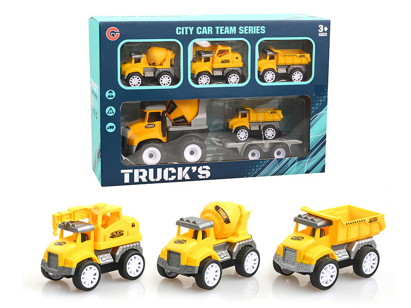 Friction Construction Truck Tow Pull Back Construction Truck toys