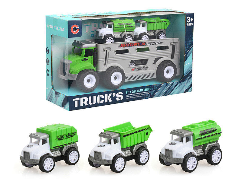 Friction Sanitation Truck Tow Pull Back Sanitation Truck toys