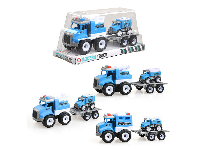 Friction Truck Tow Pull Back Police Car(3S) toys