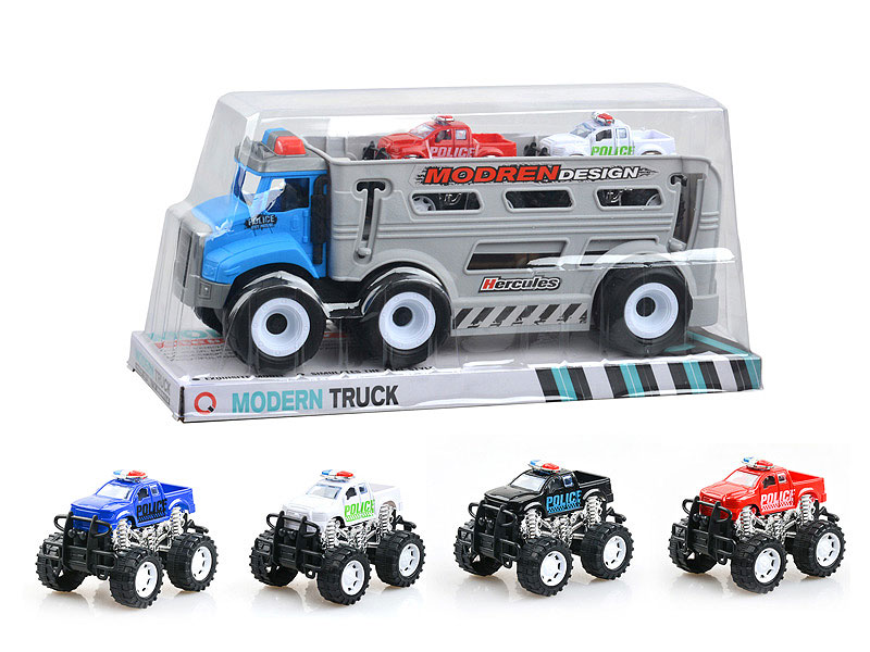 Friction Police Truck Tow Friction Police Car toys