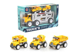 Friction Construction Truck Tow Pull Back Car
