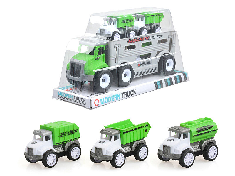 Friction Sanitation Truck Tow Pull Back Car toys