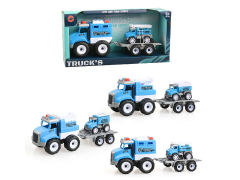 Friction Truck Tow Pull Back Police Car(3S)