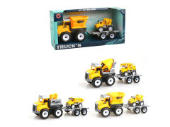 Friction Construction Truck Tow Pull Back Construction Truck(3S)
