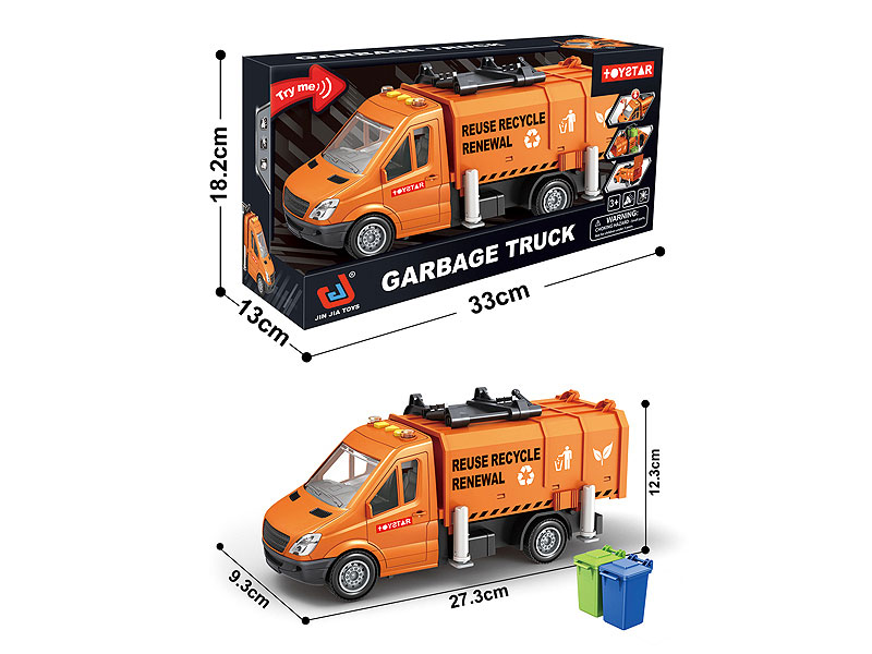 1:14 Friction Sanitation Truck W/L_S toys