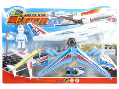 Friction Airplane & Pull Back Airplane & Die Cast Police Car Pull Back