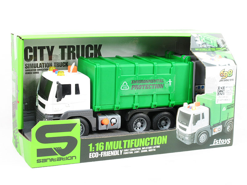 1:16 Friction Sanitation Truck W/L_M toys
