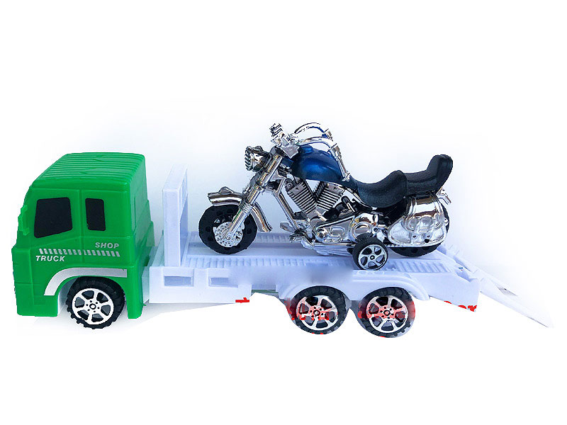 Friction Truck Tow Motorcycle (4C) toys