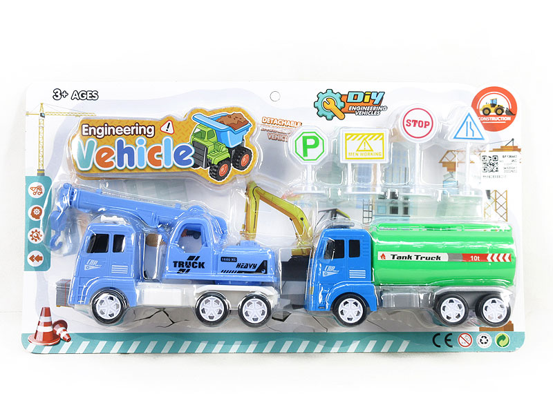 Friction Diy Construction Truck Set(2in1) toys