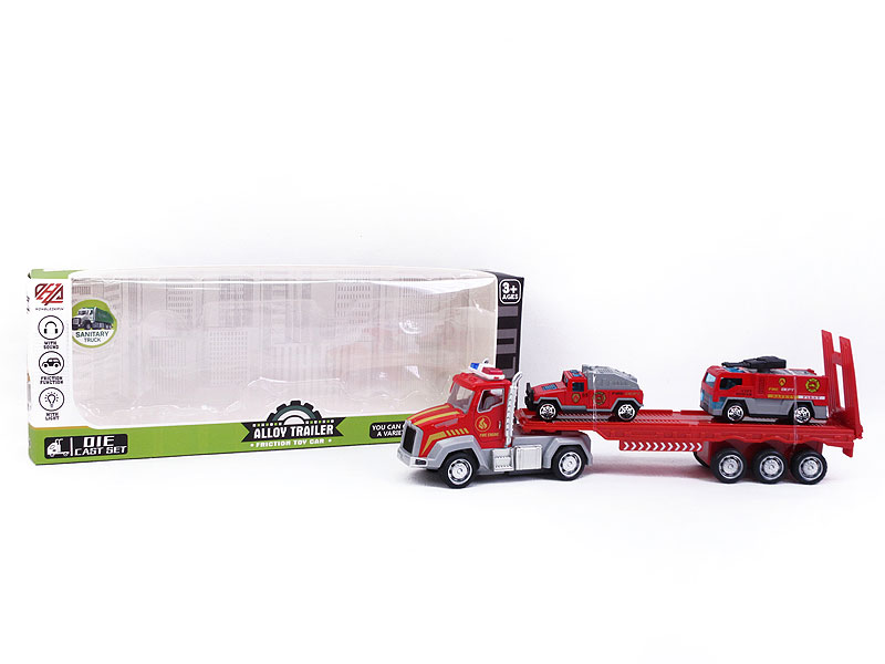 Die Cast Fire Trailer Friction W/L_S toys