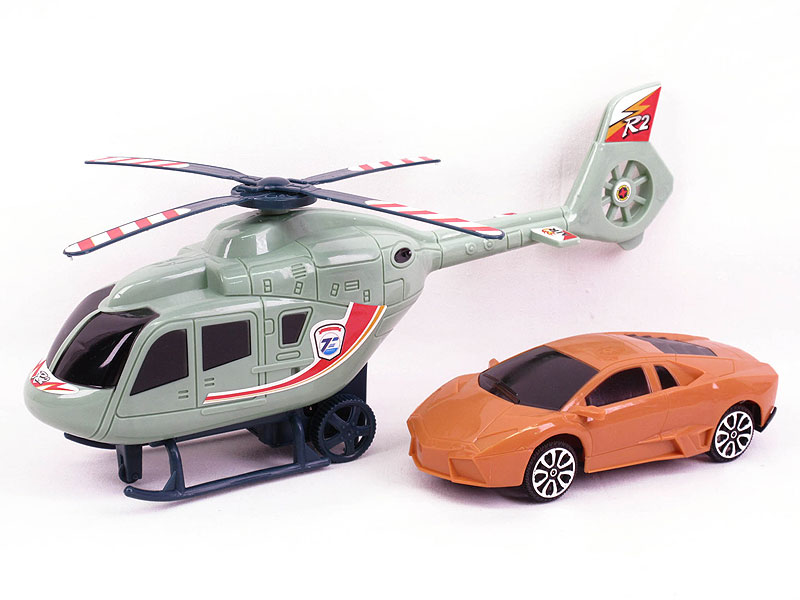 Fricton Helicopter & Free Wheel Sports Car(2C) toys
