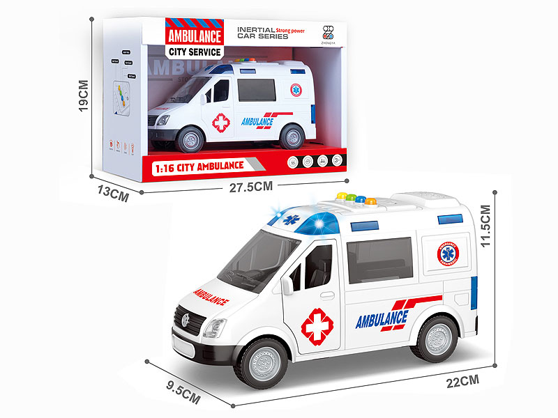 1:16 Friction Ambulance W/L_M toys