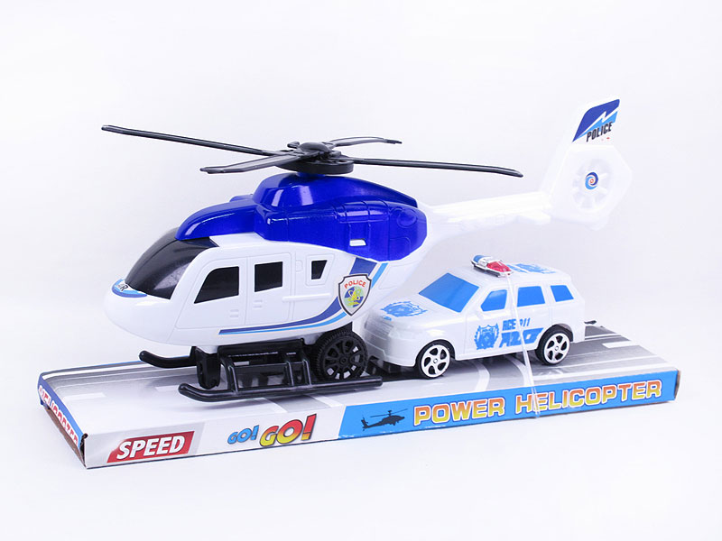 Fricton Helicopter & Free Wheel Police Car toys