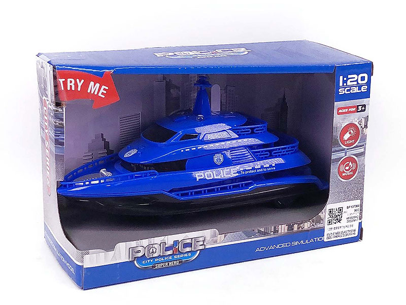 1:20 Friction Boat W/L_S toys