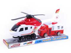 Fricton Helcopter & Free Wheel Fire Engine toys