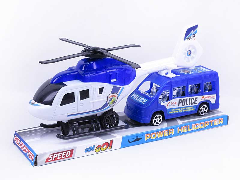 Fricton Helcopter & Free Wheel Police Car toys