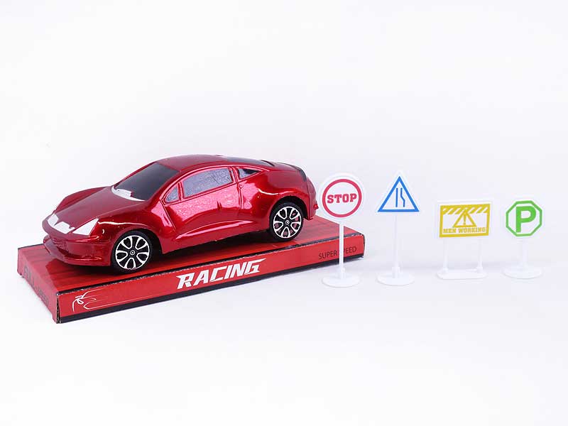 Friction Car & Signpost toys