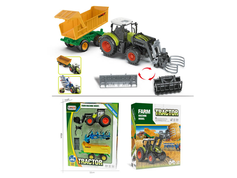 Friction Farmer Tractor Set W/L_S toys