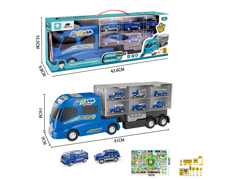 Friction Police Storage Car Set toys