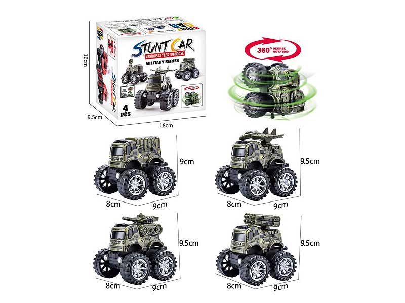 Friction Stunt Military Car(4in1) toys